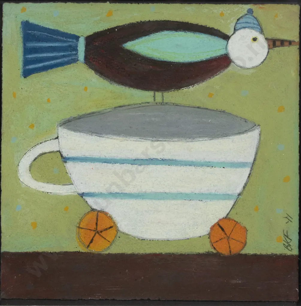 Barbara Franklet - Morning Tea - Striped Cup Image 1++