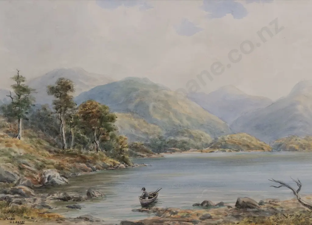 W G Baker (1864-1929) - Lake Te Anau Image 1++