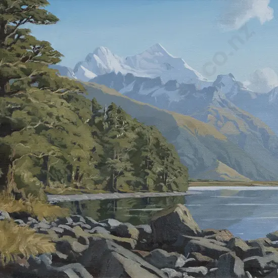 John Rundle (1933 - 2014) - Lake Wakatipu & Mt Earnslaw