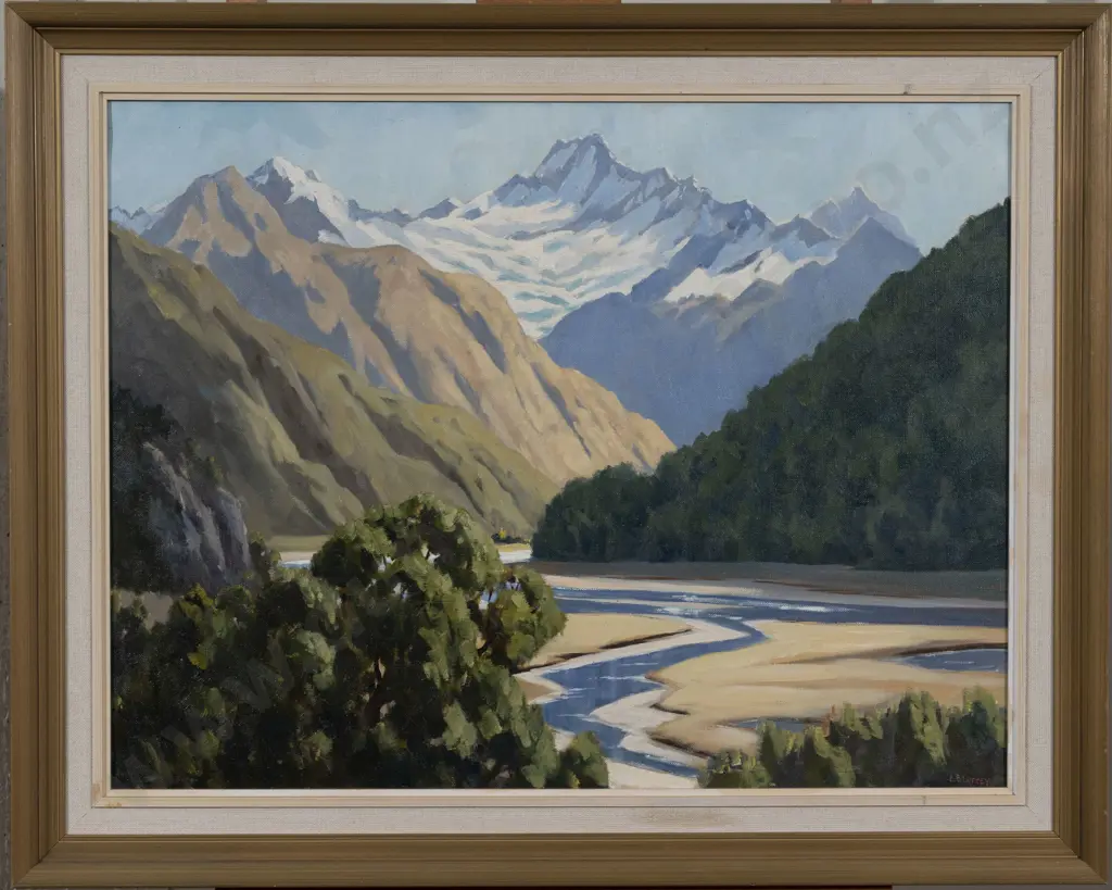 E B Lattey (1899 - 1986) - Mt Avalanche Matukituki Valley Image 1++