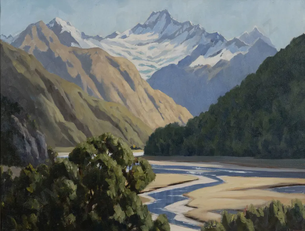 E B Lattey (1899 - 1986) - Mt Avalanche Matukituki Valley Image 1++