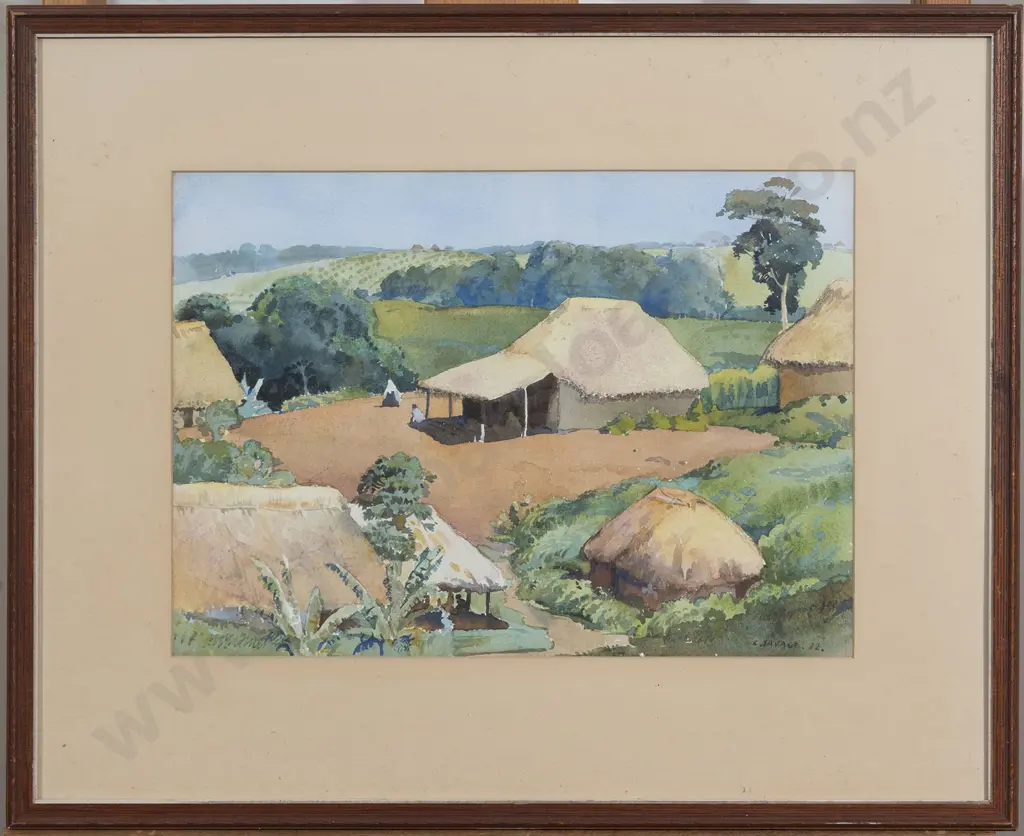 Cedric Savage (1908 - 1969) - Indian Village Image 1++