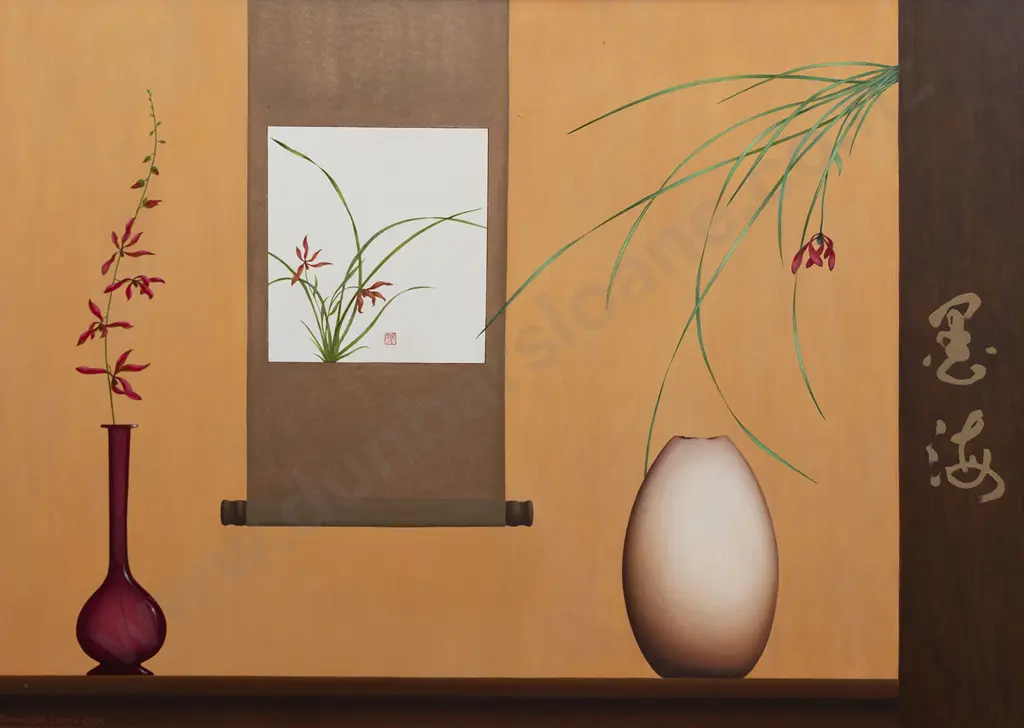Richard Shallcrass - Constantinidis Pot with Three Orchids Image 1++
