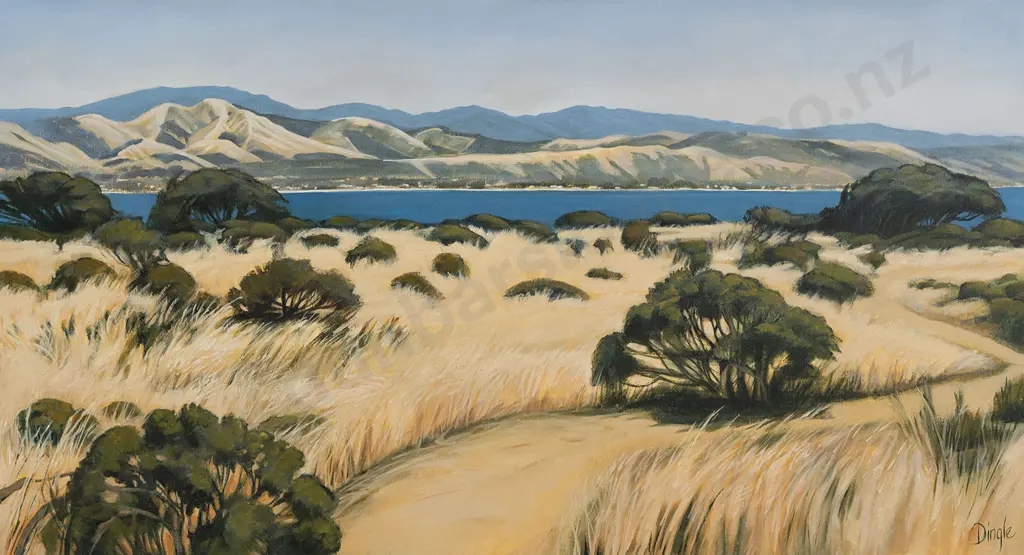 Nan Dingle - Kapiti Coast from Rangatira Flats on Kapiti Island Image 1++