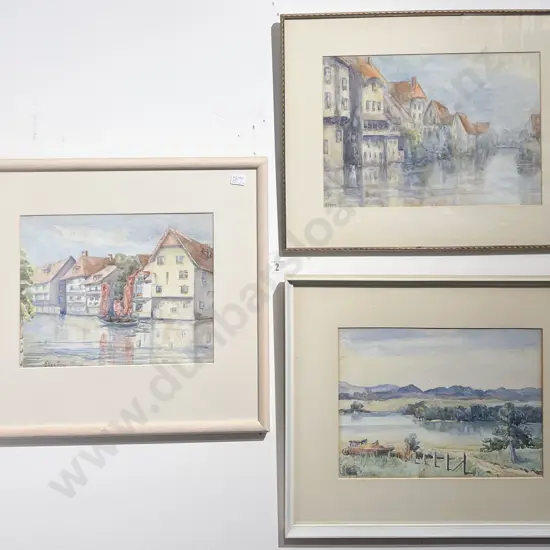 Three Ellen Perry Watercolours - European Scenes