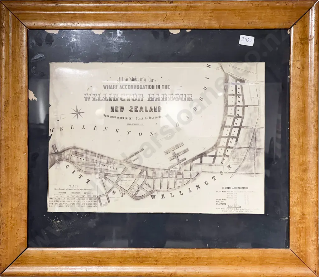 Vintage Wellington Harbour Map Image 1++