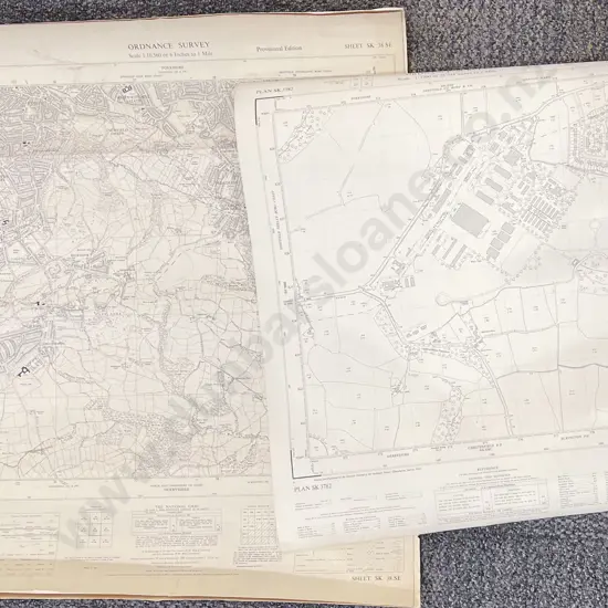 Eight North of England Ordinance Survey Maps & Architects Sketches