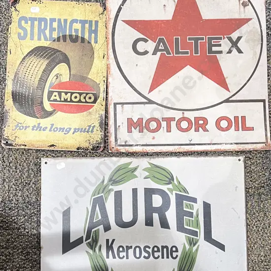 Four Assorted Reproduction Tin Advertising Signs
