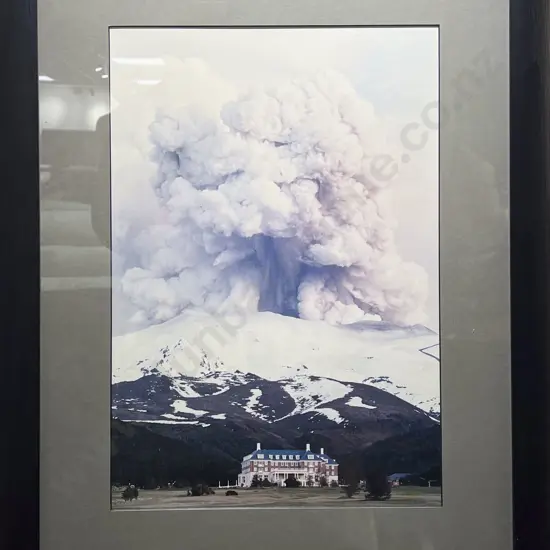 Photograph of Mt Ruapehu Eruption over The Chateau