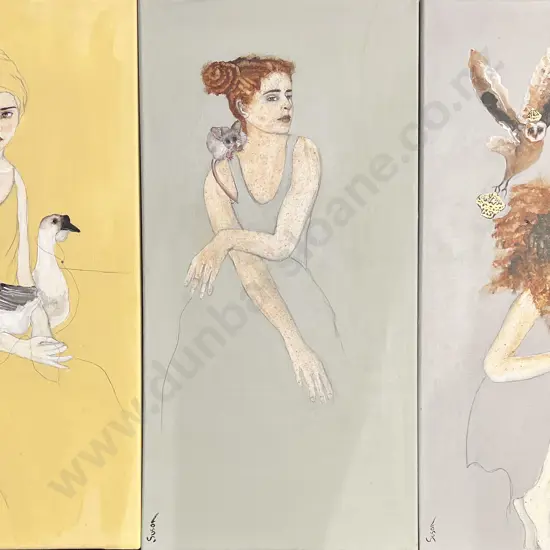 Four Acrylic on Canvas Works by Susan Adams