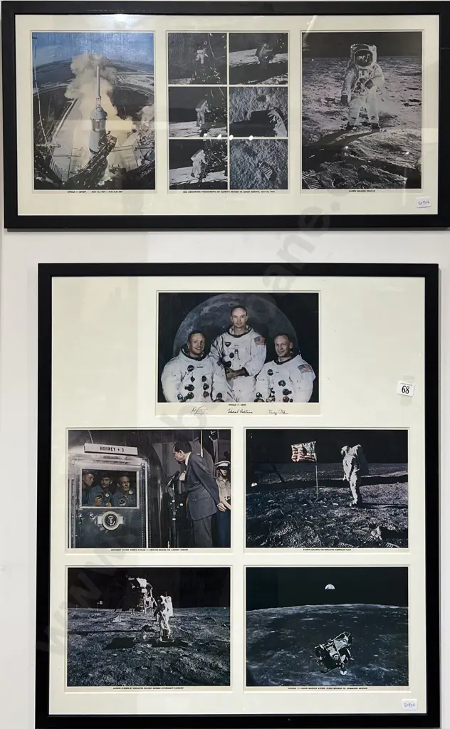 Two Framed Displays of the Apollo 11 Moon Landing Image 1++