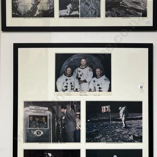Two Framed Displays of the Apollo 11 Moon Landing