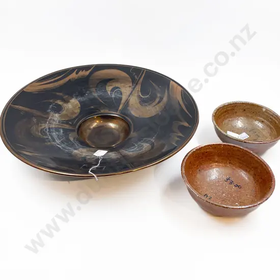 Large Fruit Bowl Two Salt Glazed Bowls & Jug