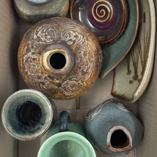 Small Box of Assorted Pottery