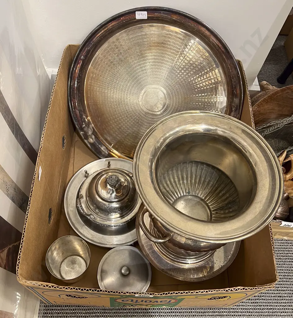Box of Assorted S/Plate Including Champagne Bucket Image 1++