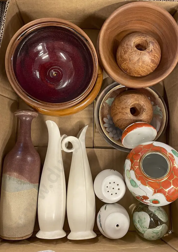 Small Box of Assorted including Pair of Sylvac Vases Image 1++