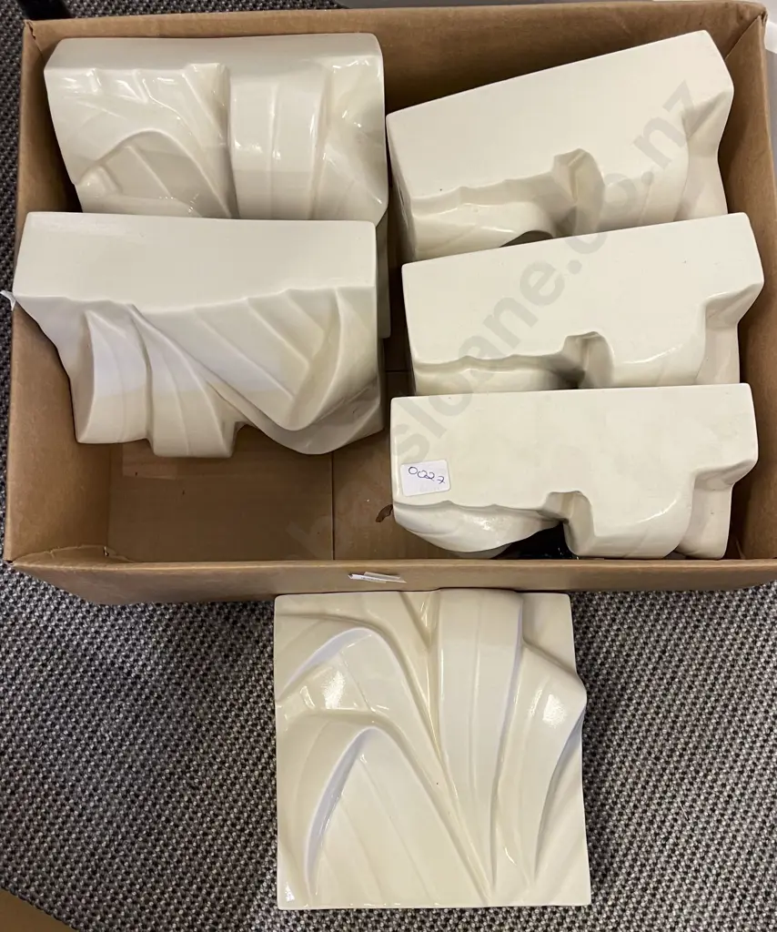 Six Bob Steiner Botanical Relief Moulded Wall Plaques Image 1++