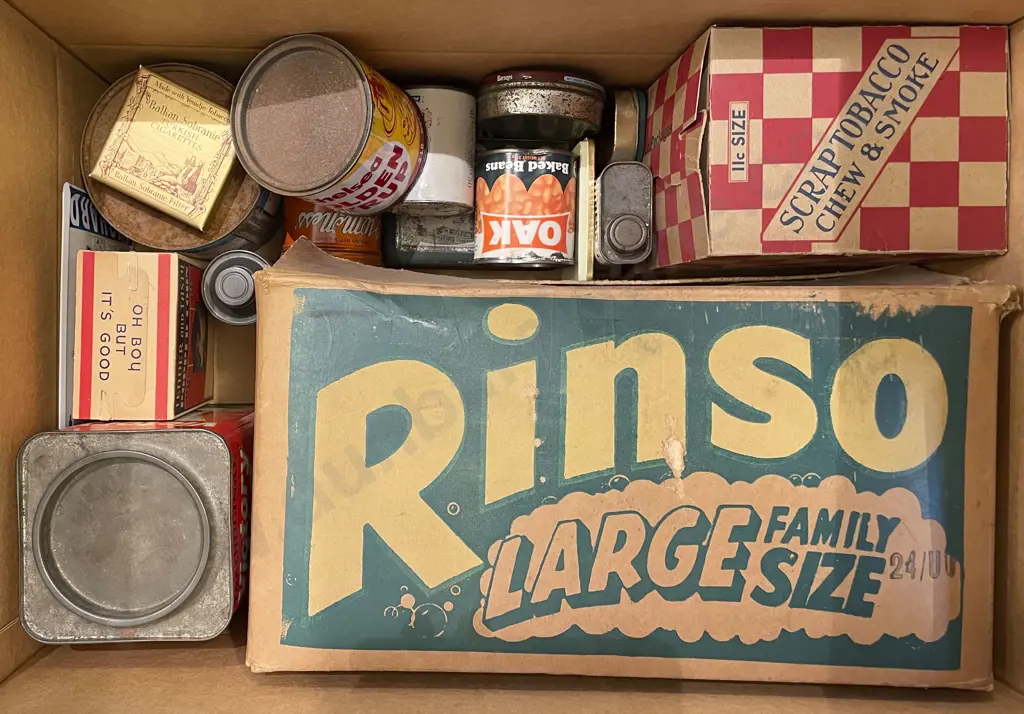 Box of Assorted Vintage Tins & Cardboard Boxes Image 1++