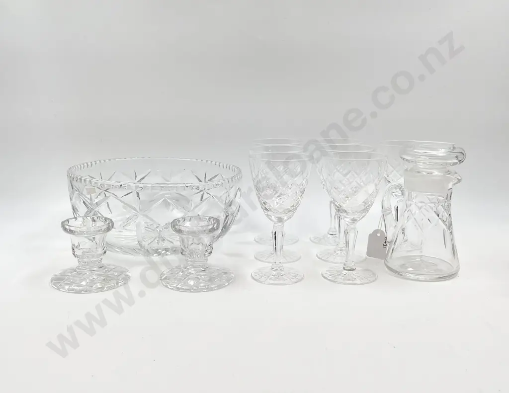 Small Quantity of Assorted Crystal including Candle Holders Image 1++