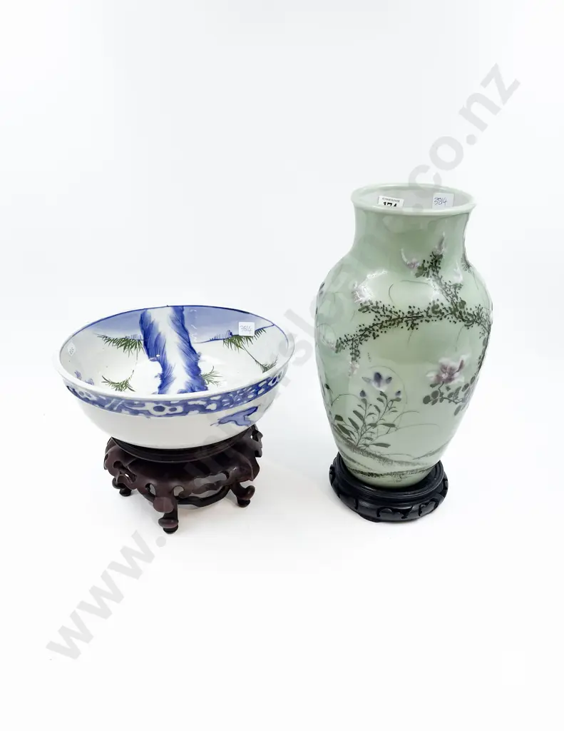 Chinese Bowl and Celadon Vase Image 1++