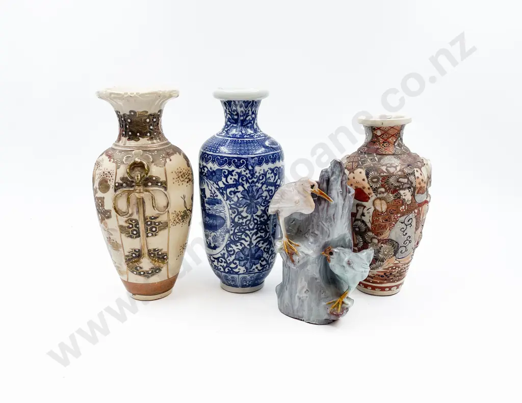 Four Assorted Asian Vases Image 1++