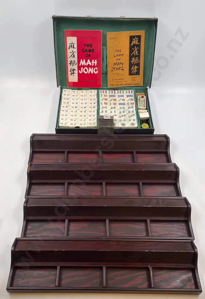 Mahjong Set Together with Tile Rests Image 1++