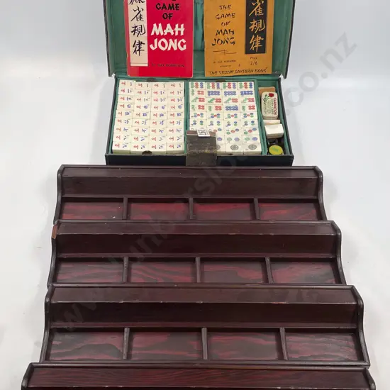 Mahjong Set Together with Tile Rests