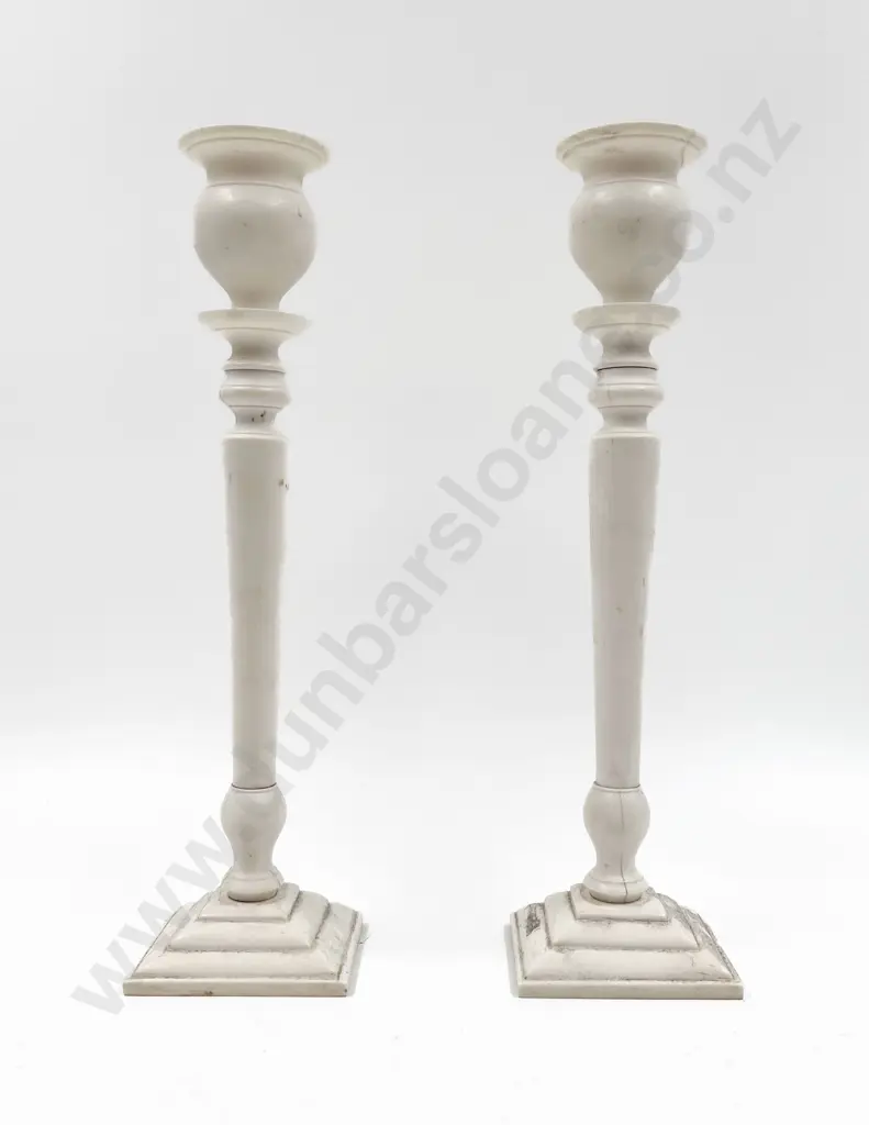 Pair of Ivory Candlesticks Image 1++