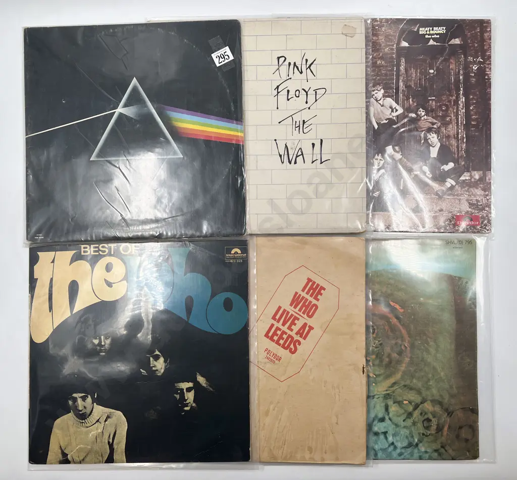 Six Assorted "Pink Floyd" and "The Who" Vinyl Records Image 1++