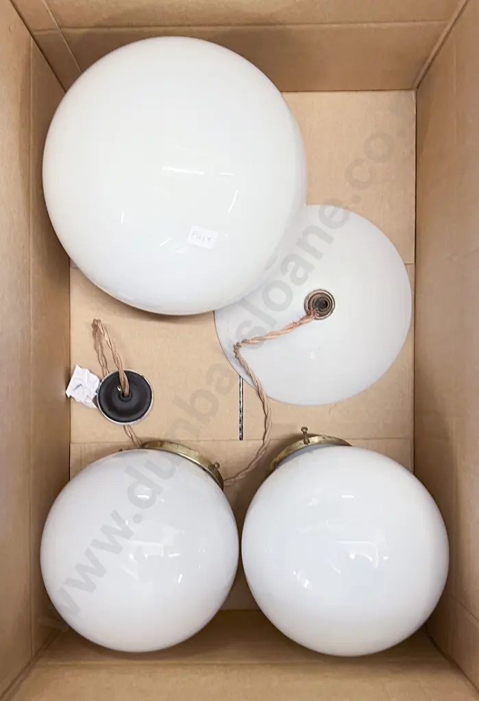 Three Assorted Opaque Glass Lightshades Image 1++