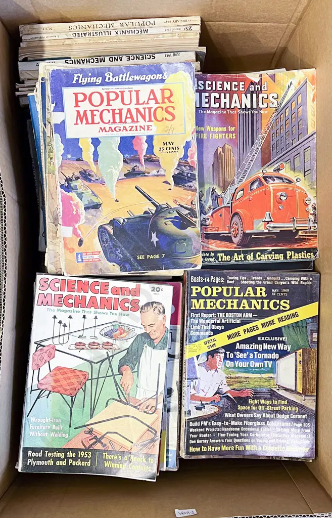 Box of Assorted Popular Mechanics etc Image 1++