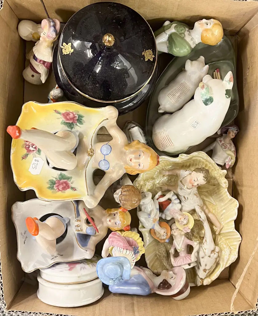Small Box of Assorted China Figures and Ornaments etc Image 1++