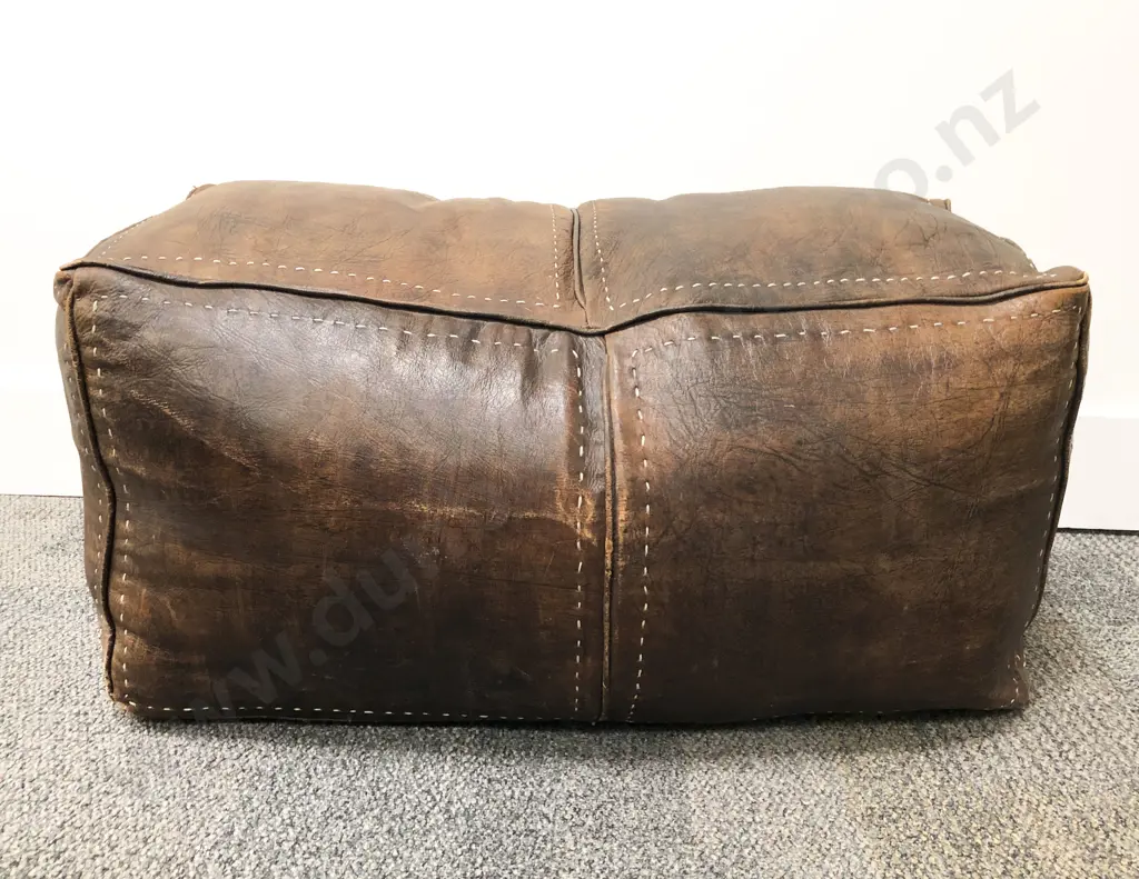 Brown Leather Foot Cushion Image 1++
