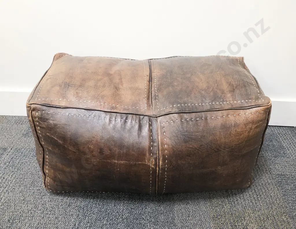 Brown Leather Foot Cushion Image 1++