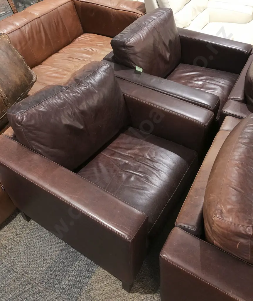 Pair of Leather Arm Chairs Image 1++
