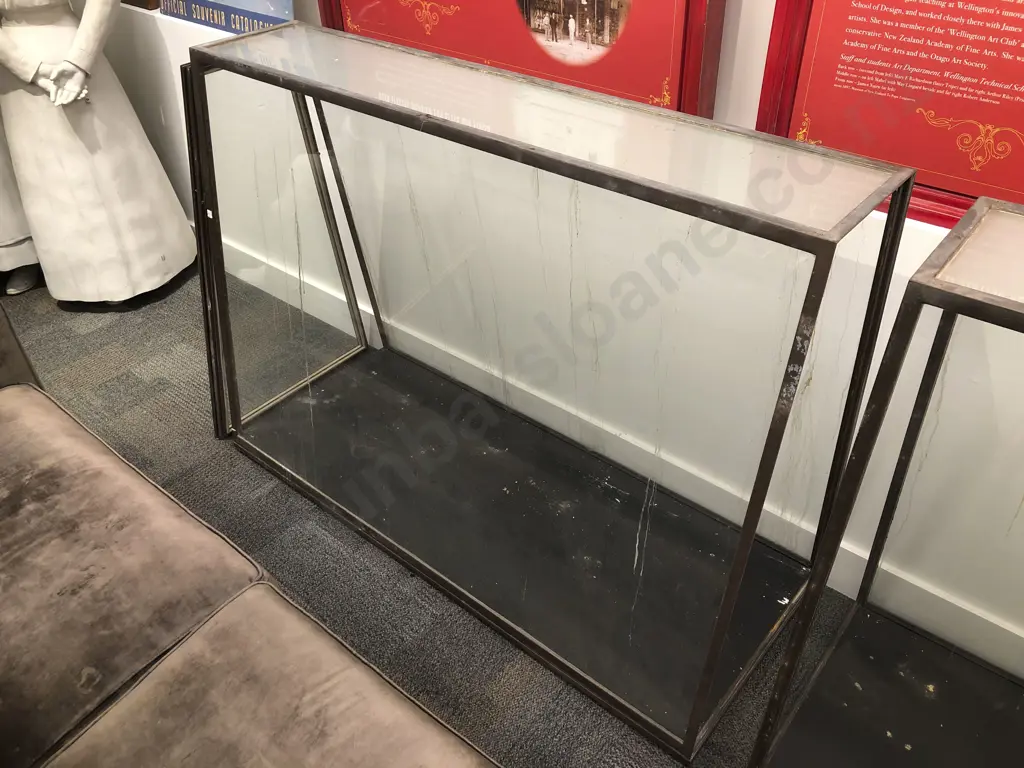 Pair of Prism Shaped Display Cabinets Image 1++