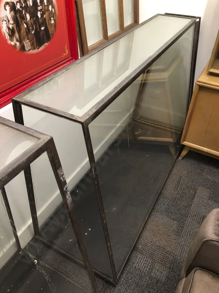 Pair of Prism Shaped Display Cabinets Image 1++