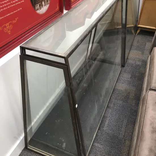 Pair of Prism Shaped Display Cabinets