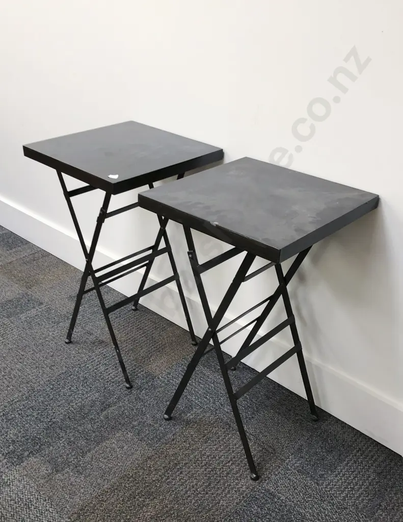 Pair of Folding Metal Tables Image 1++