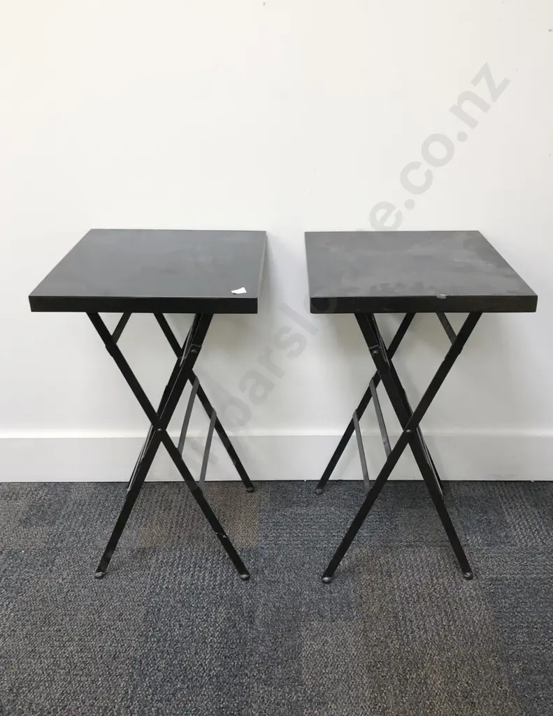 Pair of Folding Metal Tables Image 1++