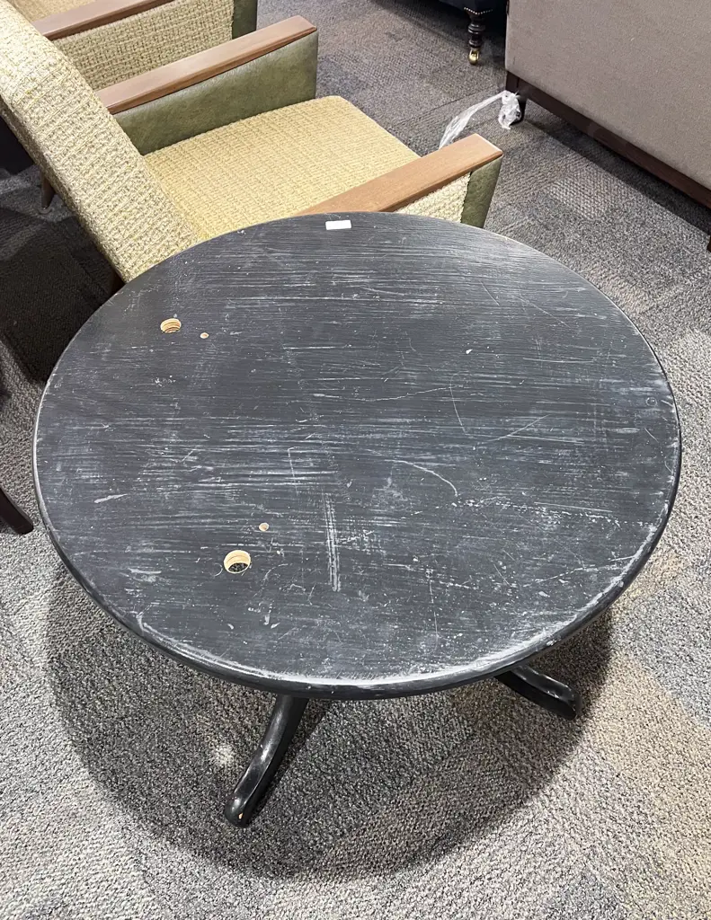 Ebonised Circular Coffee Table (Faults) Image 1++