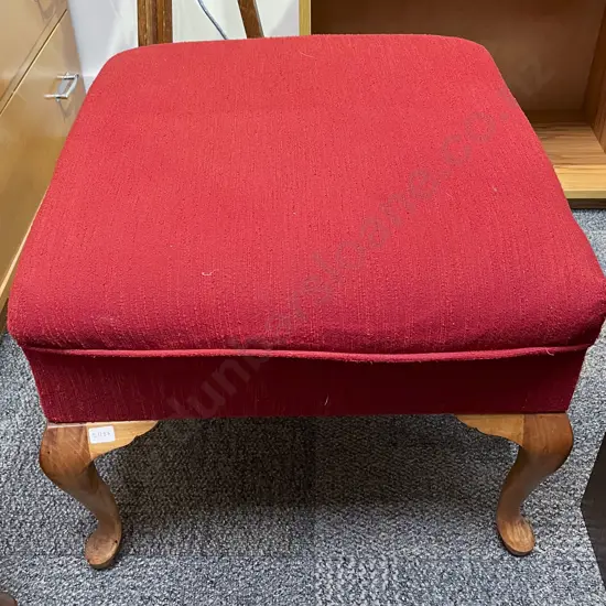 Red Upholstered Footstool