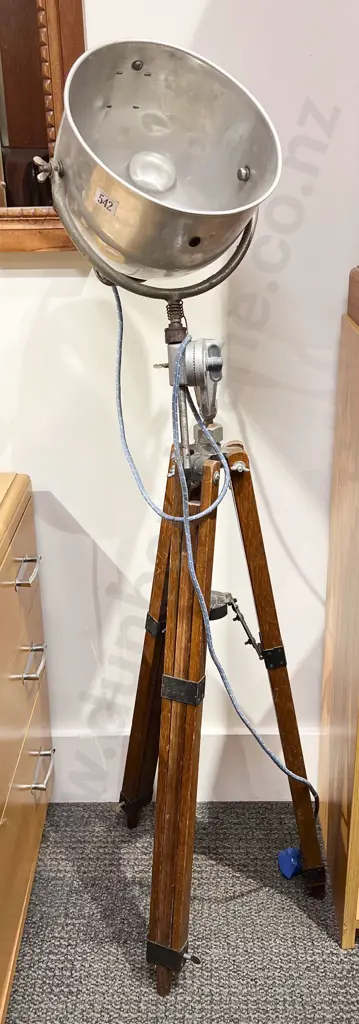Watson & Sons Industrial Tripod Based Floor Lamp Image 1++
