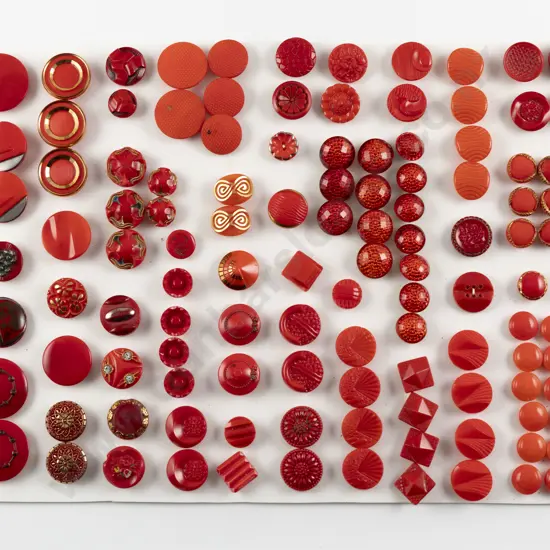 Collection Art Deco Red Glass Buttons
