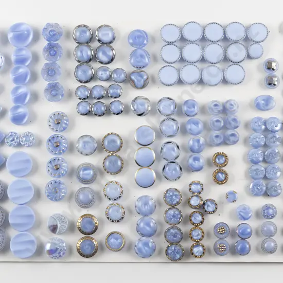 Collection Victorian & Art Deco Blue Glass Buttons