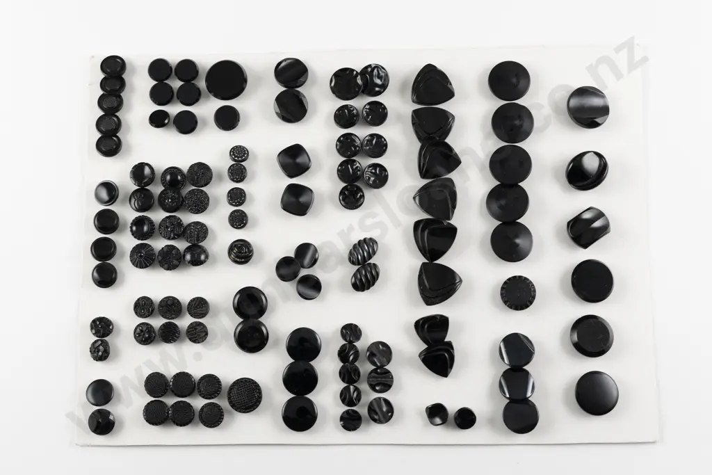 Collection Victorian Black Glass Buttons Image 1++