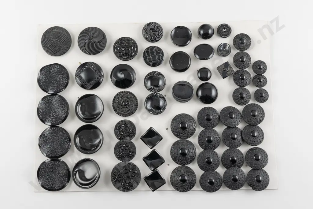 Collection Victorian Black Glass Buttons Image 1++