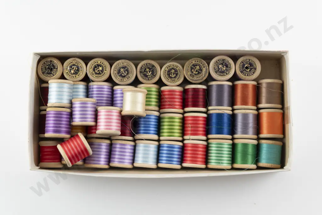 Vintage Clarks Paisley & Machine Embroidery Cottons on Wooden Reels Image 1++