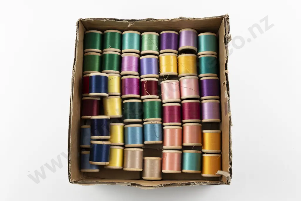 Vintage New & Used Clarks Paisley & Machine Embroidery Cottons on Wooden Reels Image 1++