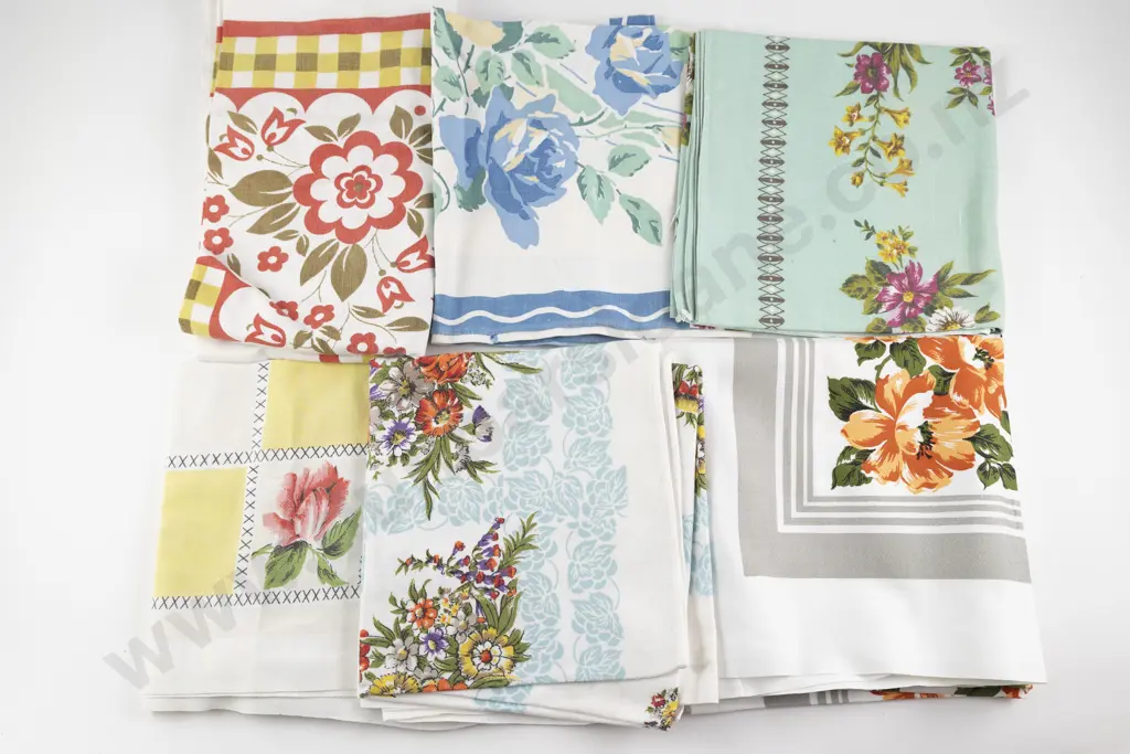 Six Mid C20th Tablecloths Image 1++